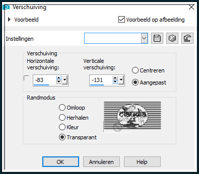 Effecten - Afbeeldingseffecten - Verschuiving :