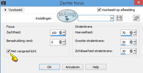 Instellingen Zachtheid - Zachte focus