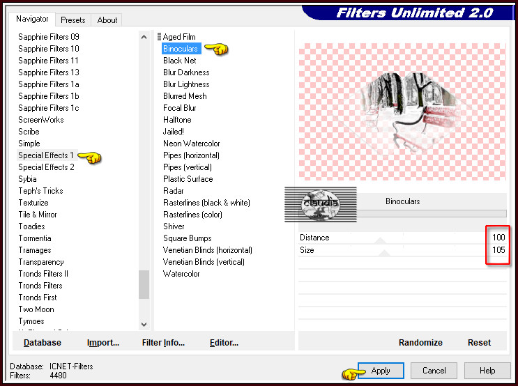 Effecten - Insteekfilters - <I.C.NET Software> - Filters Unlimited 2.0 - Special Effects 1 - Binoculars