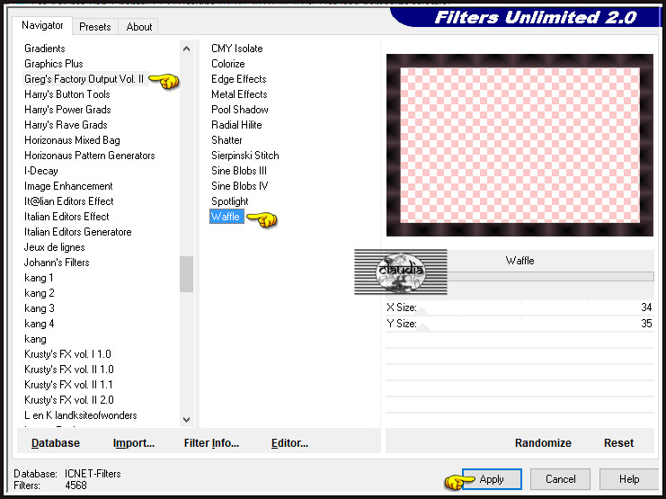 Effecten - Insteekfilters - <I.C.NET Software> - Filters Unlimited 2.0 - Greg's Factory Output Vol. II - Waffle