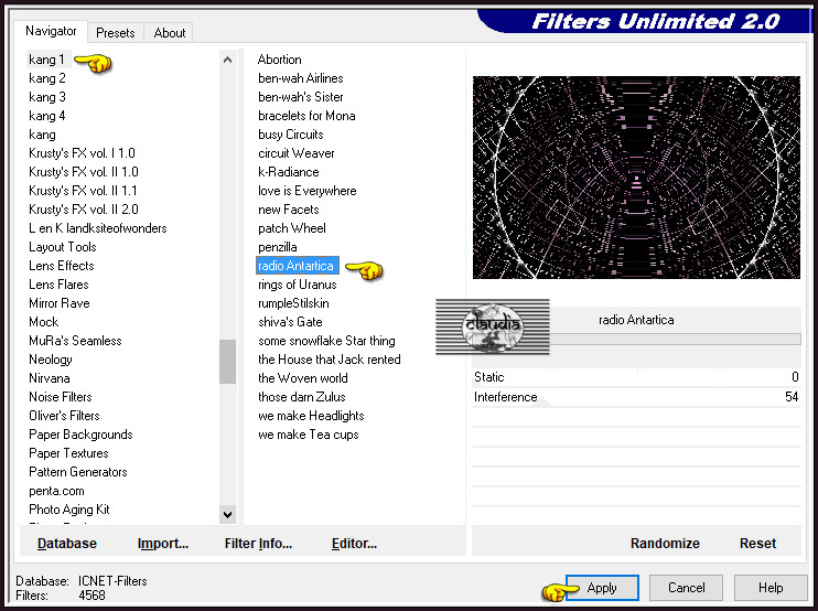 Effecten - Insteekfilters - <I.C.NET Software> - Filters Unlimited 2.0 - kang 1 - radio - Antartica