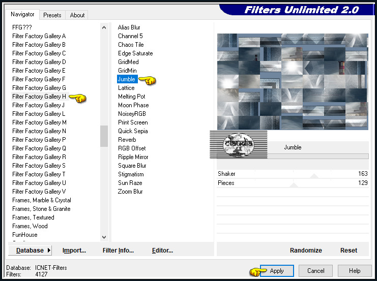 Effecten - Insteekfilters - <I.C.NET Software> - Filters Unlimited 2.0 - Filter Factory Gallery H - Jumble