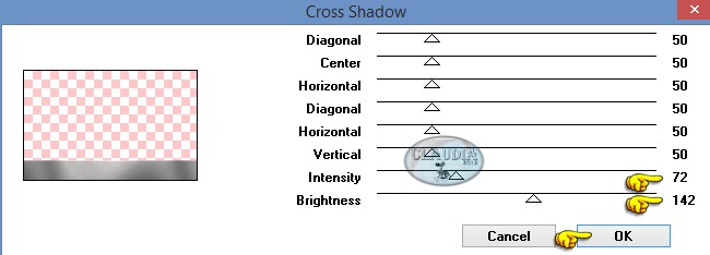 Instellingen filter : Graphics Plus - Cross Shadow
