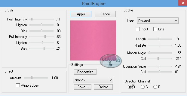 Instellingen filter Fantastic Machines - PaintEngine