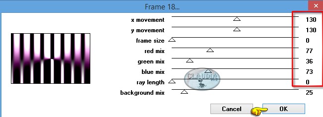 Instellingen filter Filter Factory Gallery P - Frame 18 