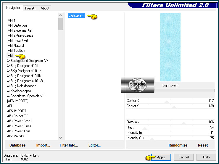 Effecten - Insteekfilters - <I.C.NET Software> - Filters Unlimited 2.0 - VM - Lightsplash