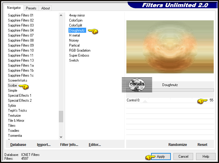 Effecten - Insteekfilters - <I.C.NET Software> - Filters Unlimited 2.0 - Scribe - Doughnutz