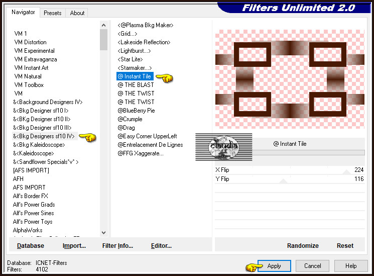Effecten - Insteekfilters - <I.C.NET Software> - Filters Unlimited 2.0 - &<Bkg Designers sf10> - @Instant Tile