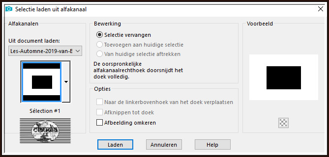 Selecties - Selectie laden/opslaan - Selectie laden uit alfakanaal : Sélection #1