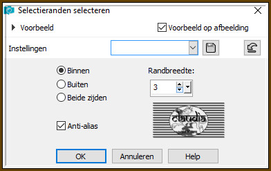 Selecties - Wijzigen - Selectieranden selecteren 