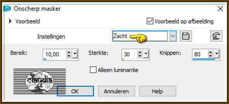 Aanpassen - Scherpte - Onscherp masker