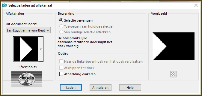 Selecties - Selectie laden/opslaan - Selectie laden uit alfakanaal : Sélection #1