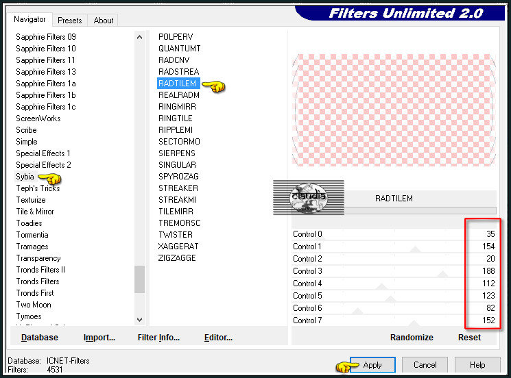 Effecten - Insteekfilters - <I.C.NET Software> - Filters Unlimited 2.0 - Sybia - RADTILEM