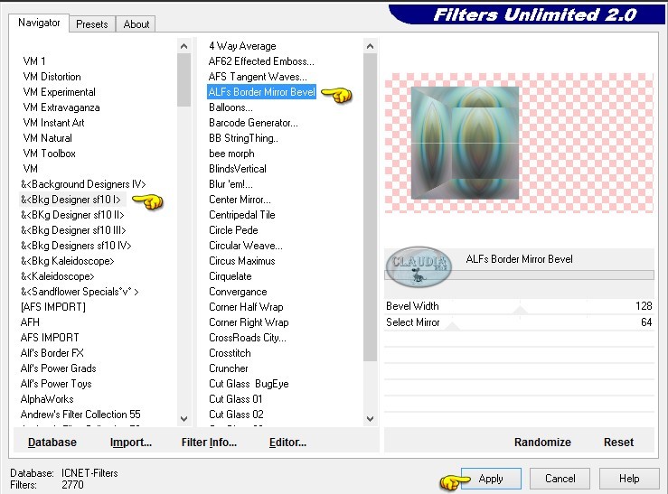 Effecten - Insteekfilters - <I.C. NET Software> - Filters Unlimited 2.0 - &<Bkg Designer sf10 I> - ALFs Border Mirror Bevel
