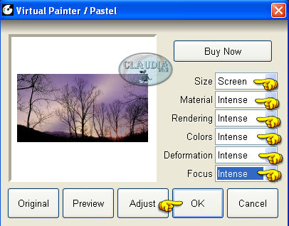 Instellingen filter Virtual Painter - Pastel