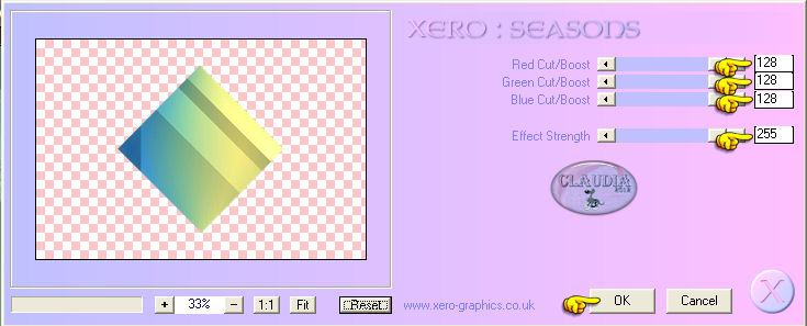 Instellingen filter Xero - Seasons
