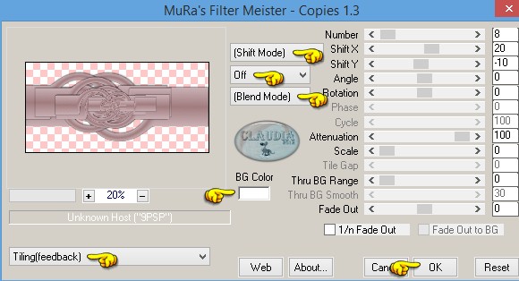Instellingen filter MuRa's Meister - Copies