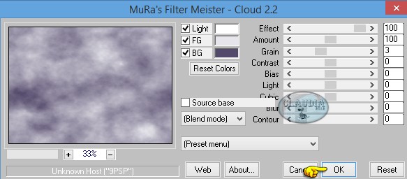Instellingen filter MuRa's Meister - Cloud 