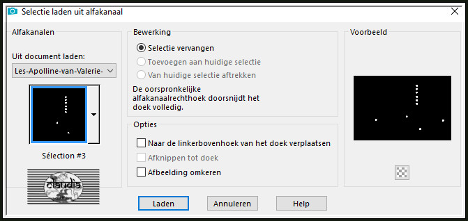 Selecties - Selectie laden/opslaan - Selectie laden uit alfakanaal : Sélection #3