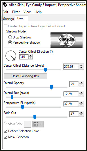 Effecten - Insteekfilters - Alien Skin Eye Candy 5 : Impact - Perspective Shadow