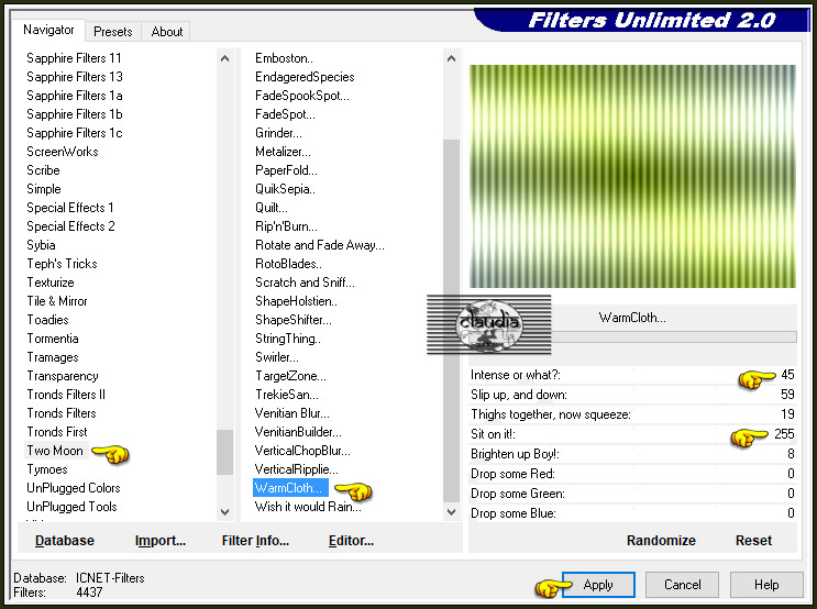 Effecten - Insteekfilters - <I.C.NET Software> - Filters Unlimited 2.0 - Two Moon - WarmCloth