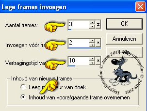 Instellingen invoegen lege frames