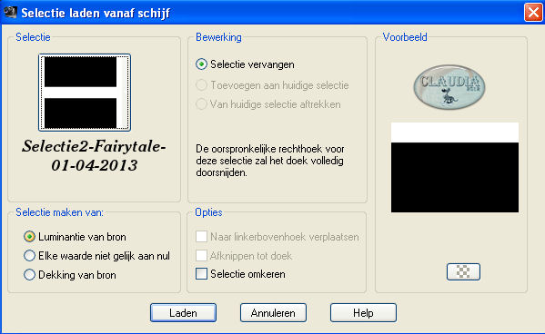 Selecties - Selectie laden/opslaan - Selectie laden vanaf schijf : Selectie2-Fairytale-01-04-2013