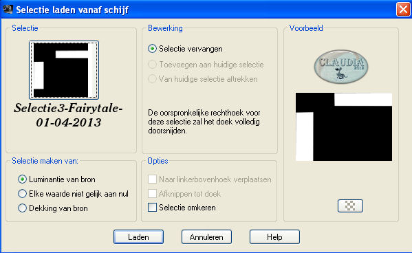 Selecties - Selectie laden/opslaan - Selectie laden vanaf schijf : Selectie3-Fairytale-01-04-2013