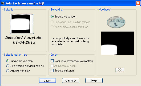 Selecties - Selectie laden/opslaan - Selectie laden vanaf schijf : Selectie4-Fairytale-01-04-2013