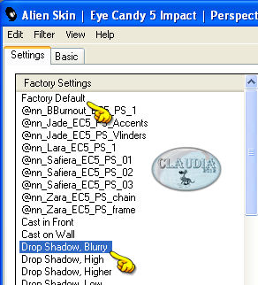 Effecten - Insteekfilters - Alien Skin Eye Candy 5 : Impact - Perspective Shadow 