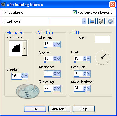 Effecten - 3D Effecten - Afschuining binnen