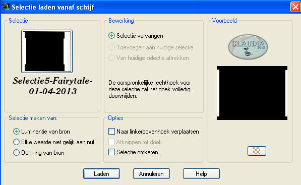 Selecties - Selectie laden/opslaan - Selectie laden vanaf schijf : Selectie5-Fairytale-01-04-2013