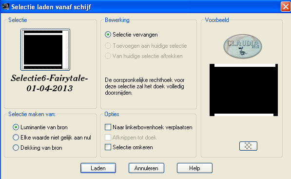 Selecties - Selectie laden/opslaan - Selectie laden vanaf schijf : Selectie6-Fairytale-01-04-2013