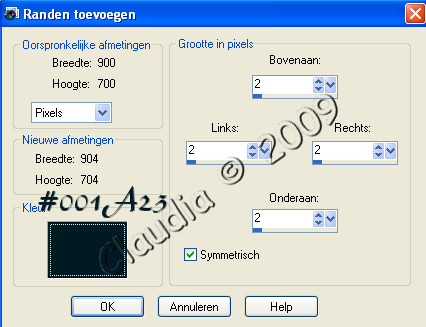 Toevoegen van rand van 2 px met je achtergrondkleur