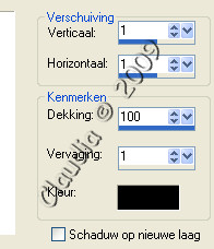 Instellingen Slagschaduw