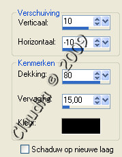 Instellingen Slagschaduw