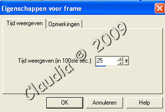 Snelheid van frame instellen