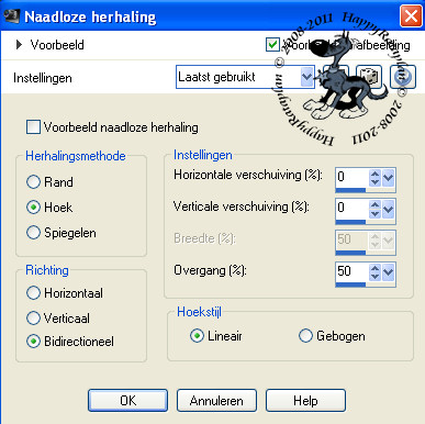 Instellingen naadloze herhaling