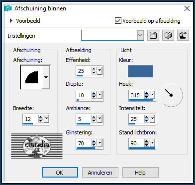 Effecten - 3D-Effecten - Afschuining binnen