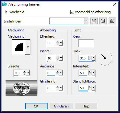 Effecten - 3D-Effecten - Afschuining binnen 