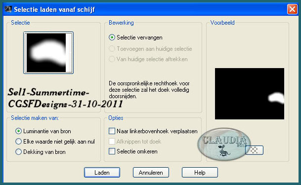 Selecties - Selectie laden/opslaan - Selectie laden vanaf schijf : Sel1-Summertime-CGSFDesigns-31-10-2011