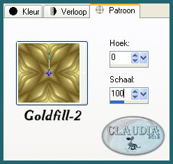 Klik op het tabblad "Patroon" en zoek het patroon "Goldfill-2" 