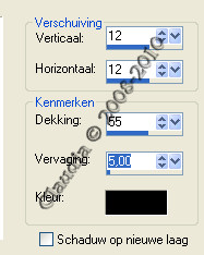 Instellingen Slagschaduw