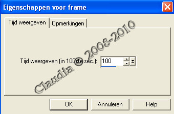 Aanpassen van Snelheid van het laatste frame