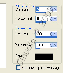 Instellingen Slagschaduw