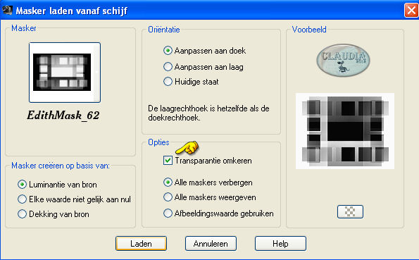 Lagen - Masker laden/opslaan - Masker laden vanaf schijf : EdithMask_62