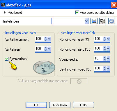 Effecten - Textuureffecten - Mozaïek-glas