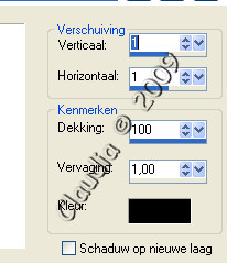 Instellingen Slagschaduw