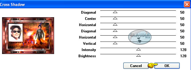 Effecten - Insteekfilters - Graphics Plus - Cross Shadow