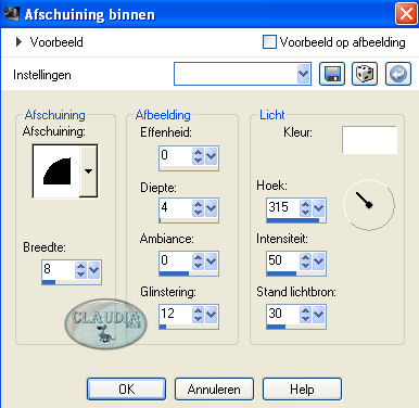 Effecten - 3D Effecten - Afschuining binnen